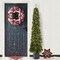 Set of 2/3 4/6/7FT Green Artificial Christmas Porch Tree with red berries,pinecones and warm white lights,3 function w/Foot Pedal
